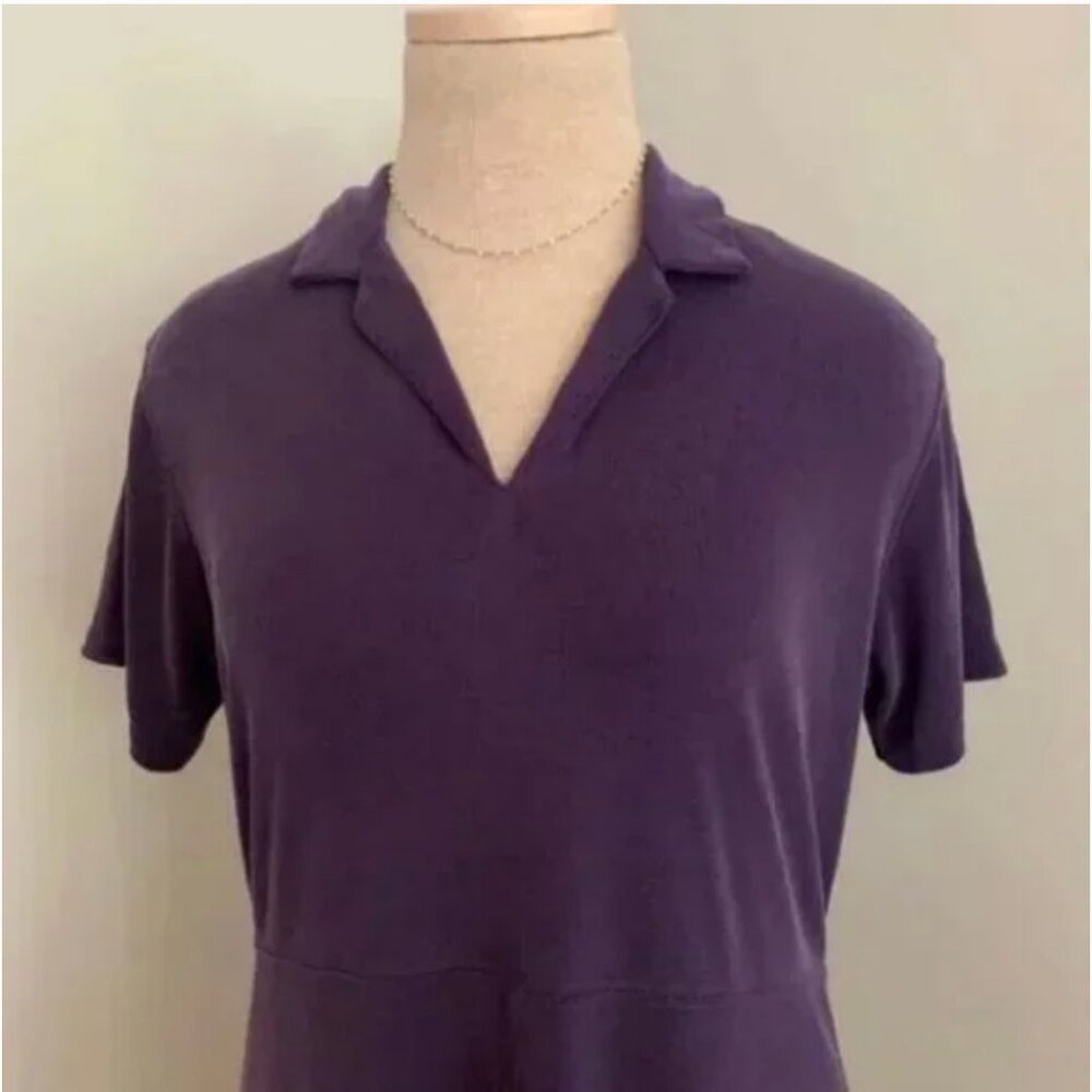 Laura Leigh Ltd. Sport Women's Purple Comfort Stretch Split Neck Dress Medium - Picture 4 of 6